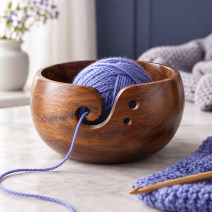 Wooden Yarn Bowl — feature